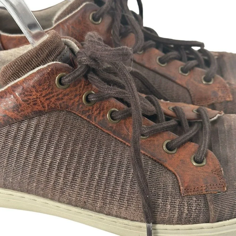 Bull Boxer Leather Sneakers Brown Textured Low Top Mens Size 11 Bardeau Casual